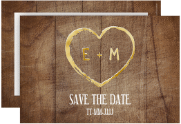 Save the Date-Karte Wood