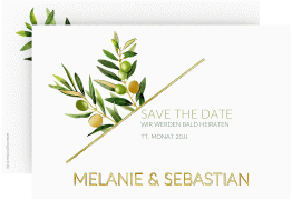 Klick: Details zu Save the Date-Karte "Olivenzweig" anzeigen Save the Date-Karte "Olivenzweig"