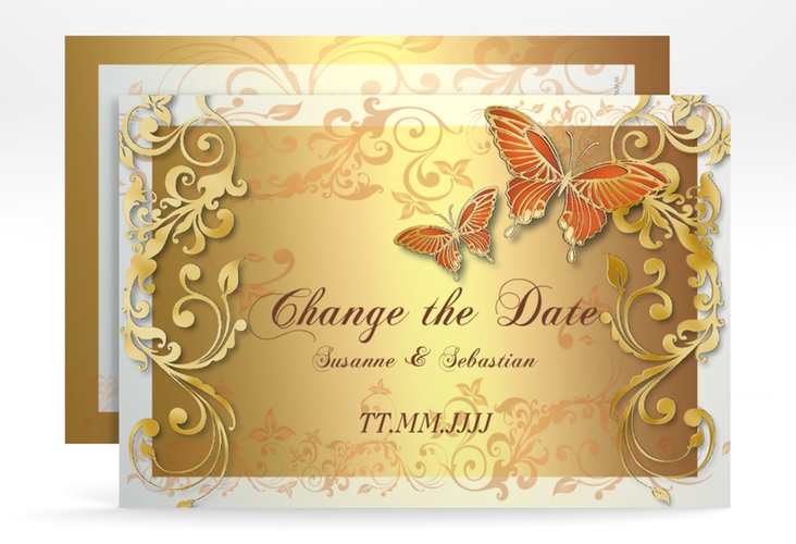 Change the Date-Karte Toulouse A6 Karte quer orange gold