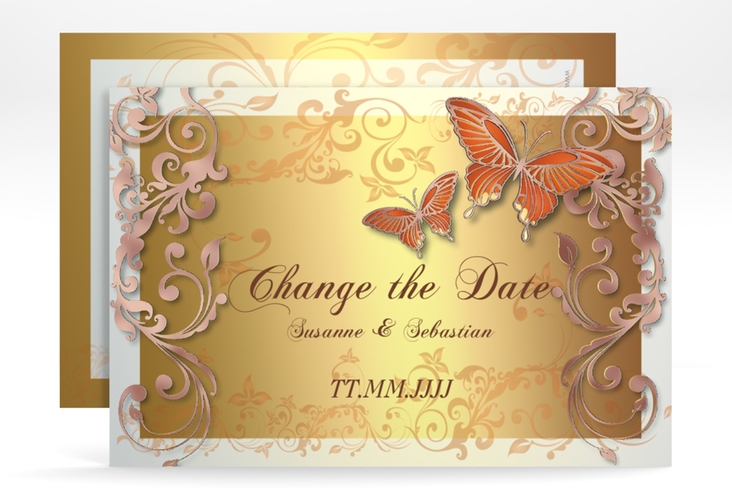 Change the Date-Karte Toulouse A6 Karte quer orange rosegold