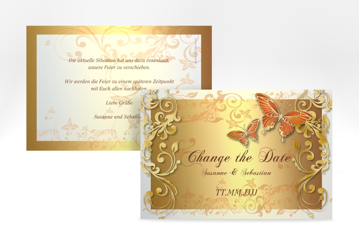 Change the Date-Karte Toulouse A6 Karte quer orange gold