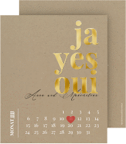 Klick: Details zu Save the Date-Kalenderblatt "Oui" anzeigen Save the Date-Kalenderblatt "Oui"