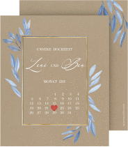 Klick: Details zu Save the Date-Kalenderblatt "Classicblue" anzeigen Save the Date-Kalenderblatt "Classicblue"