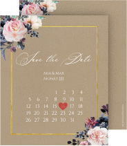 Klick: Details zu Save the Date-Kalenderblatt "Abendlicht" anzeigen Save the Date-Kalenderblatt "Abendlicht"