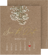 Klick: Details zu Save the Date-Kalenderblatt "Schleierkraut" anzeigen Save the Date-Kalenderblatt "Schleierkraut"