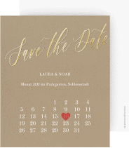 Klick: Details zu Save the Date-Kalenderblatt "Kalligrafie" anzeigen Save the Date-Kalenderblatt "Kalligrafie"