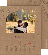 Save the Date-Kalenderblatt "Alpenblume"