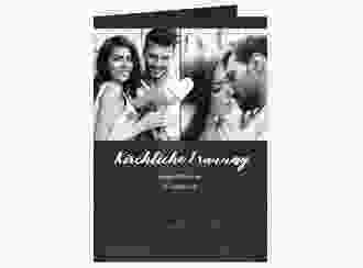Kirchenheft Hochzeit Sparkly A5 Klappkarte hoch rot