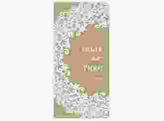 Tagesablauf Hochzeit Mariage lange Karte hoch beige mit Bogen aus weißer Spitze