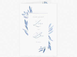 Klick: Details zu Kirchenheft Hochzeit "Classicblue" anzeigen Kirchenheft Hochzeit Classicblue A5 Klappkarte hoch kraftpapier