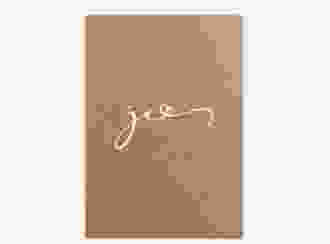 Kirchenheft Hochzeit Jawort A5 Klappkarte hoch beige modern minimalistisch mit veredelter Aufschrift