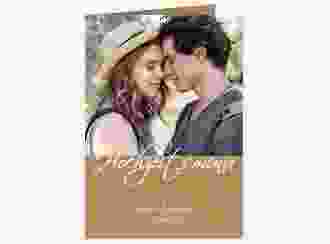 Menükarte Hochzeit Big Picture A5 Klappkarte hoch kraftpapier mit Foto des Brautpaars