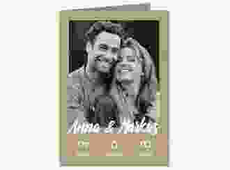 Menükarte Hochzeit Icons A5 Klappkarte hoch beige