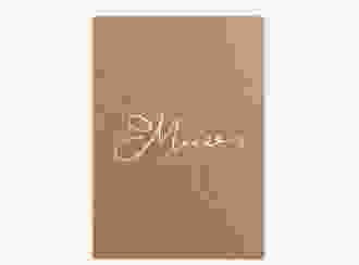 Menükarte Hochzeit Jawort A5 Klappkarte hoch beige modern minimalistisch mit veredelter Aufschrift