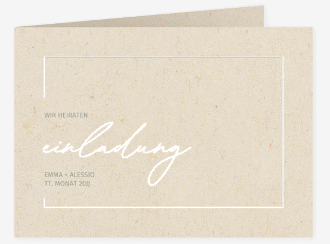 Klick: Details zu Hochzeitseinladung "Simple Line" anzeigen Hochzeitseinladung Simple Line mittlere Klappkarte quer grau