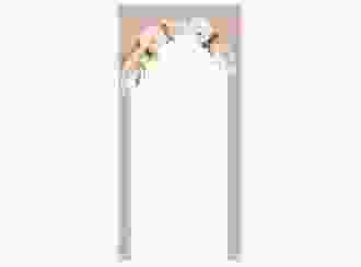 Menükarte Hochzeit Blumenbogen lange Karte hoch rosa