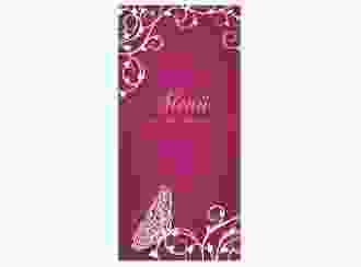Menükarte Hochzeit Eternity lange Karte hoch pink