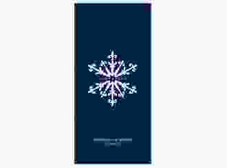 Menükarte Hochzeit Crystal lange Karte hoch blau mit Eiskristall