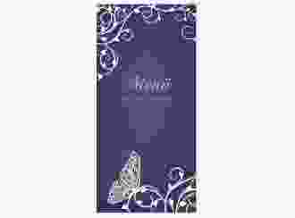 Menükarte Hochzeit Eternity lange Karte hoch lila