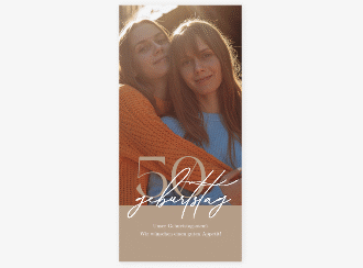 Menükarte Geburtstag Ehrentag lange Karte hoch gold mit Folienveredelung