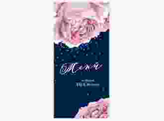 Menükarte Hochzeit Cherie lange Karte hoch rosa