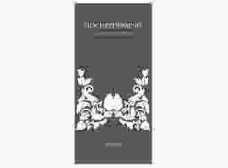 Menükarte Hochzeit Royal lange Karte hoch lila mit barockem Blumen-Ornament