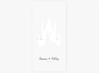 Klick: Details zu Tagesablauf Hochzeit "Castle" anzeigen Tagesablauf Hochzeit Castle lange Karte hoch grau