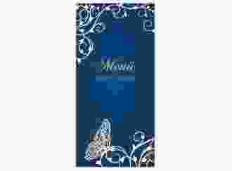 Menükarte Hochzeit Eternity lange Karte hoch blau