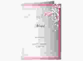 Menükarte Hochzeit Toulouse A5 Klappkarte hoch rosa