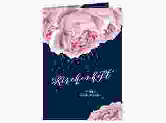 Kirchenheft Hochzeit Cherie A5 Klappkarte hoch rosa