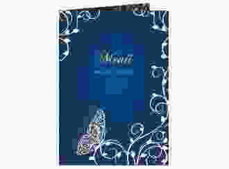Menükarte Hochzeit Eternity A5 Klappkarte hoch blau