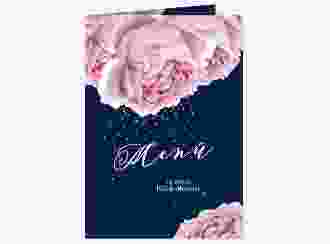 Menükarte Hochzeit Cherie A5 Klappkarte hoch rosa