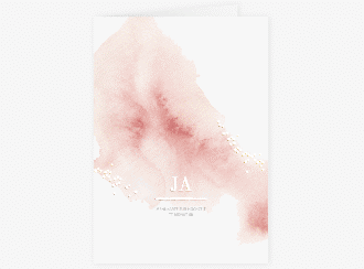 Menükarte Hochzeit Pastell A5 Klappkarte hoch rosa