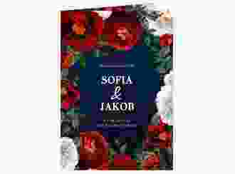 Kirchenheft Hochzeit Florista A5 Klappkarte hoch blau