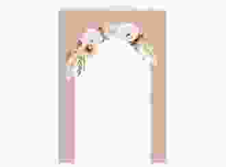 Menükarte Hochzeit 'Blumenbogen A5 Klappkarte hoch rosa