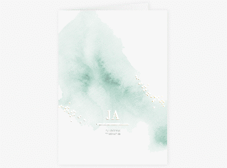 Kirchenheft Hochzeit Pastell A5 Klappkarte hoch mint