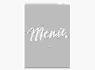 Menükarte Hochzeit Glam A5 Klappkarte hoch grau