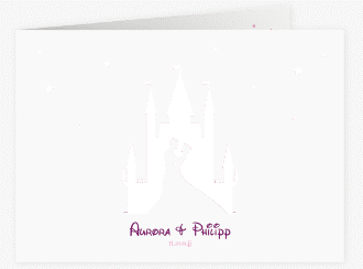 Klick: Details zu Hochzeitseinladung "Castle" anzeigen Hochzeitseinladung Castle mittlere Klappkarte quer pink