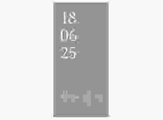 Menükarte Hochzeit Day lange Karte hoch gruen mit Datum im minimalistischen Design