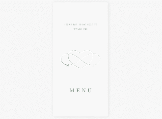 Klick: Details zu Menükarte Hochzeit "Infinity" anzeigen Menükarte Hochzeit Infinity lange Karte hoch gruen