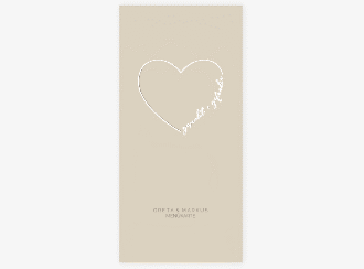 Klick: Details zu Menükarte Hochzeit "Lebenstraum" anzeigen Menükarte Hochzeit Lebenstraum lange Karte hoch beige
