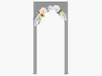 Menükarte Hochzeit Blumenbogen lange Karte hoch gruen
