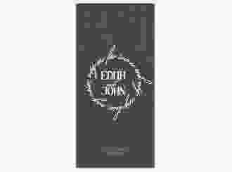 Menükarte Hochzeit Efeugrün lange Karte hoch gruen im Fantasy-Elfen-Design mit Efeu