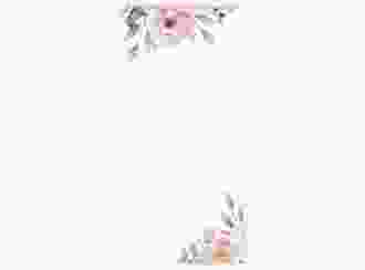 Menükarte Hochzeit Perfection lange Karte hoch weiss mit rosa Rosen