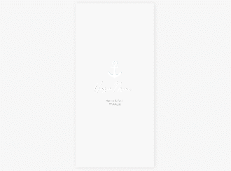 Klick: Details zu Menükarte Hochzeit "Ankerliebe" anzeigen Menükarte Hochzeit Ankerliebe lange Karte hoch weiss im minimalistischen maritimen Design mit Anker