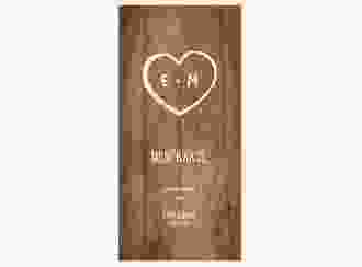 Menükarte Hochzeit Wood lange Karte hoch braun