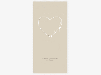 Klick: Details zu Menükarte Hochzeit "Lebenstraum" anzeigen Menükarte Hochzeit Lebenstraum lange Karte hoch beige