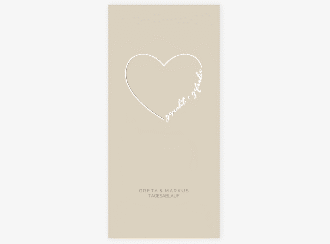 Klick: Details zu Tagesablauf Hochzeit "Lebenstraum" anzeigen Tagesablauf Hochzeit Lebenstraum lange Karte hoch beige