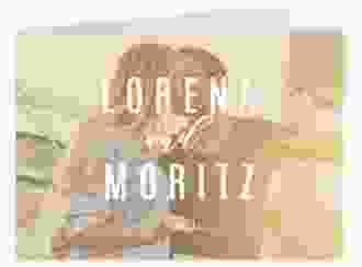 Hochzeitseinladung Memory mittlere Klappkarte quer beige