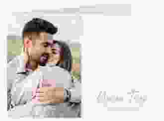 Hochzeitseinladung Unser Tag mittlere Klappkarte quer weiss mit Foto und großem Datum